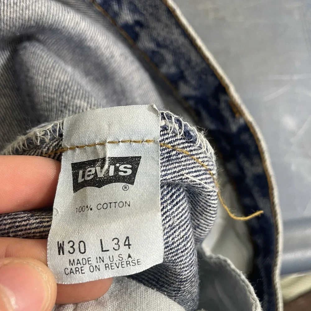 Vtg 80s Levis 501 Jeans Mens 30x34 (fit 30x33) Acid Wash 501-0604 USA Button Fly